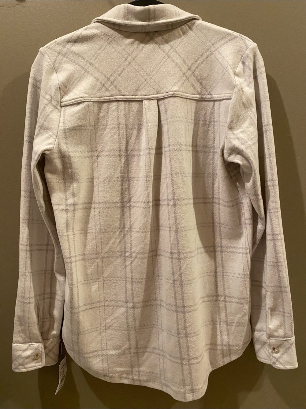 Thread & Supply-Women’s Size Small, Cream and Light Gray Plaid Shacket, NWT - Picture 2 of 6